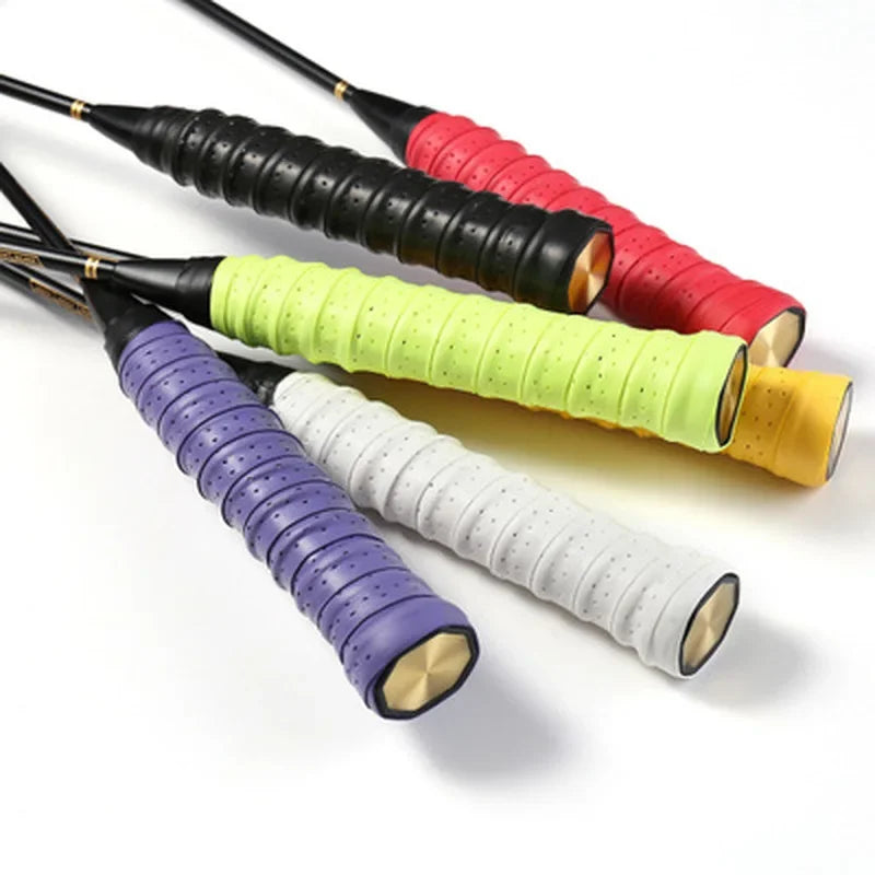 Premium Perforated Racket Overgrip - Anti-Slip PU Tennis & Badminton Handle Wrap with Shock Absorption - 110cm Length