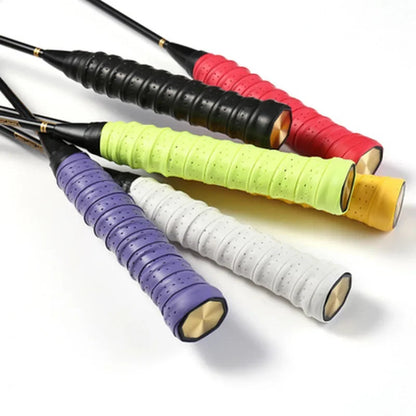 Premium Perforated Racket Overgrip - Anti-Slip PU Tennis & Badminton Handle Wrap with Shock Absorption - 110cm Length