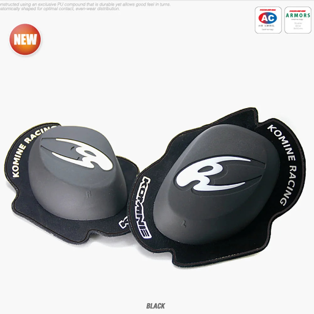 Komine SK-652 Motorcycle Knee Pads - Anti-Fall Slider Protectors for Track and Highway Riding