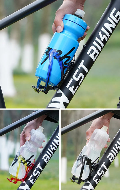 Ultralight Bicycle Water Bottle Cage - Colorful Gradient PC Plastic Holder for MTB & Road Bike - Universal Fit Bottle Bracket