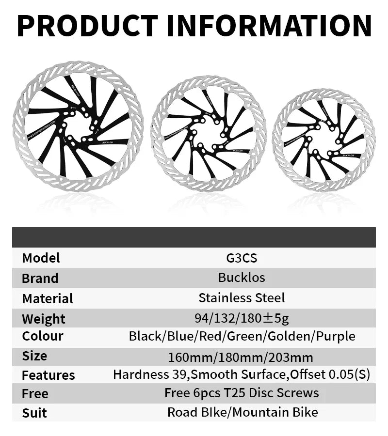 Ultralight Hydraulic Disc Brake Rotor 160/180/203mm - Mountain & Road Bike Compatible with Free Mounting Bolts