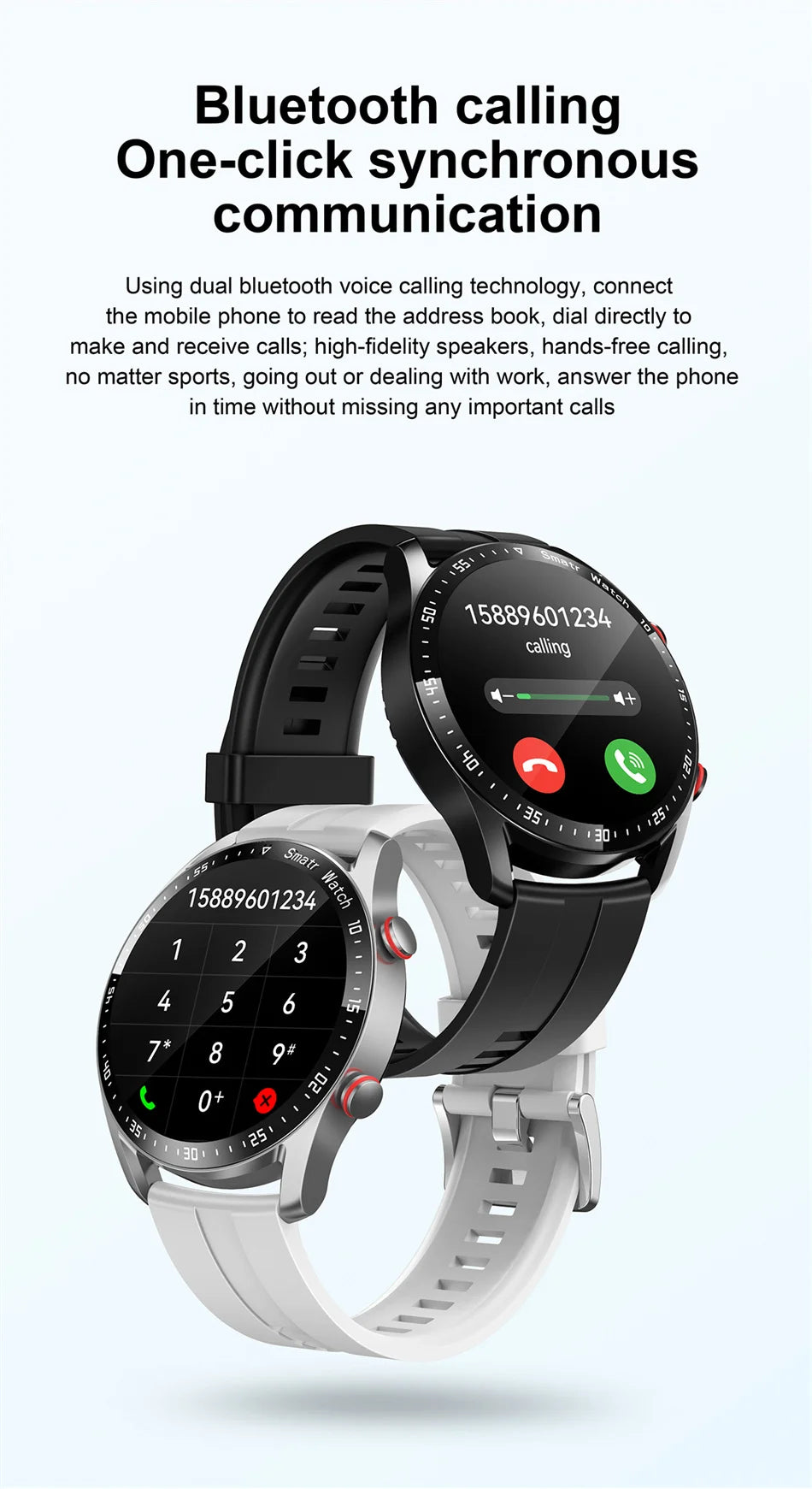 GT Series Smart Watch - HD Screen with Bluetooth Call, GPS Tracker, Heart Rate Monitor & IP68 Waterproof for Men & Women