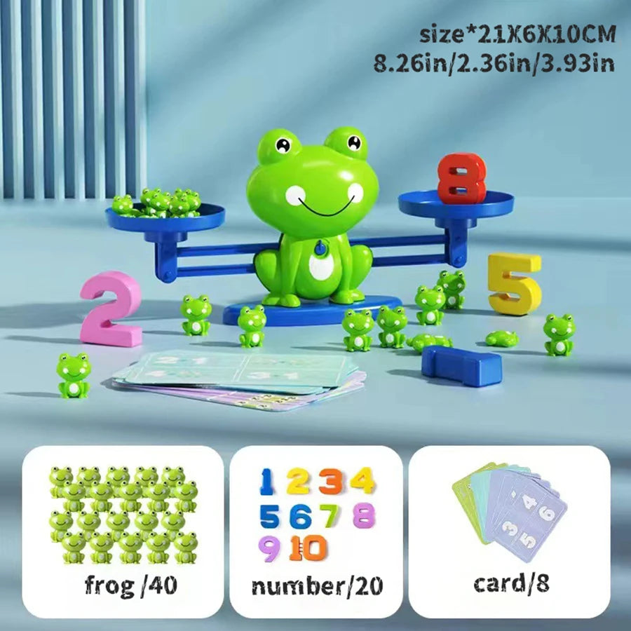 Frog Balance Scale Math Learning Toy - Addition & Subtraction Educational Game for Early Childhood Development