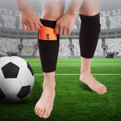 Professional Soccer Shin Guards - Nylon Leg Sleeves with Pocket Protection for Football Training