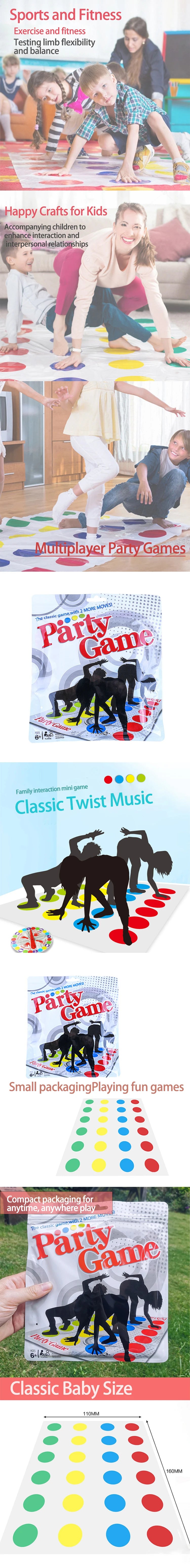 Family Twist Mat Board Game - Fun Body Movement Party Game for Kids and Adults