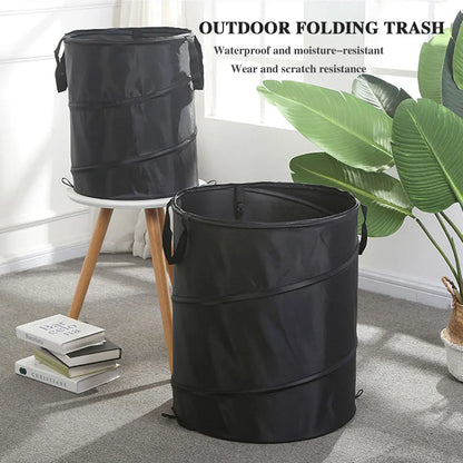Portable Pop-Up Camping Trash Can - Collapsible Outdoor Garbage Container for Garden & Camping