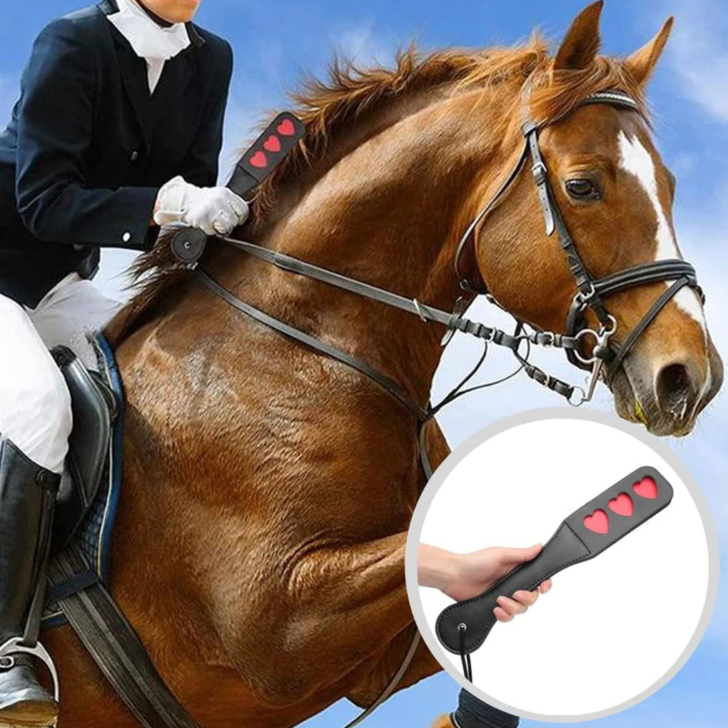 PU Leather Horse Riding Crop with Anti-Slip Handle - Training Whip for Equestrian Sports (32cm)