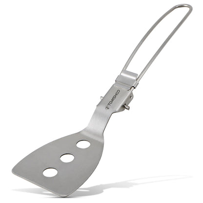 Stainless Steel Folding Spatula Turner - Compact Outdoor Cooking Tool for Camping, Hiking, BBQ, Picnic - Perfect for Mini Pancakes, Bread, Steak & Flat Cooking
