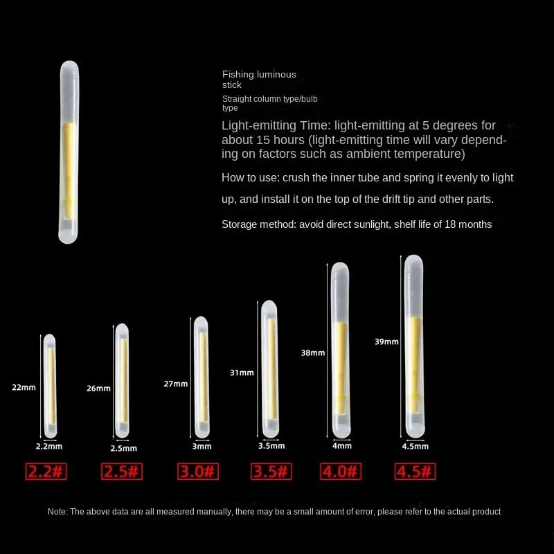 Firefly Fluorescent Fishing Rod Light - 50/100PCS Floating Glow Sticks for Night Fishing - Dark Luminous Outdoor Fishing Light Rods