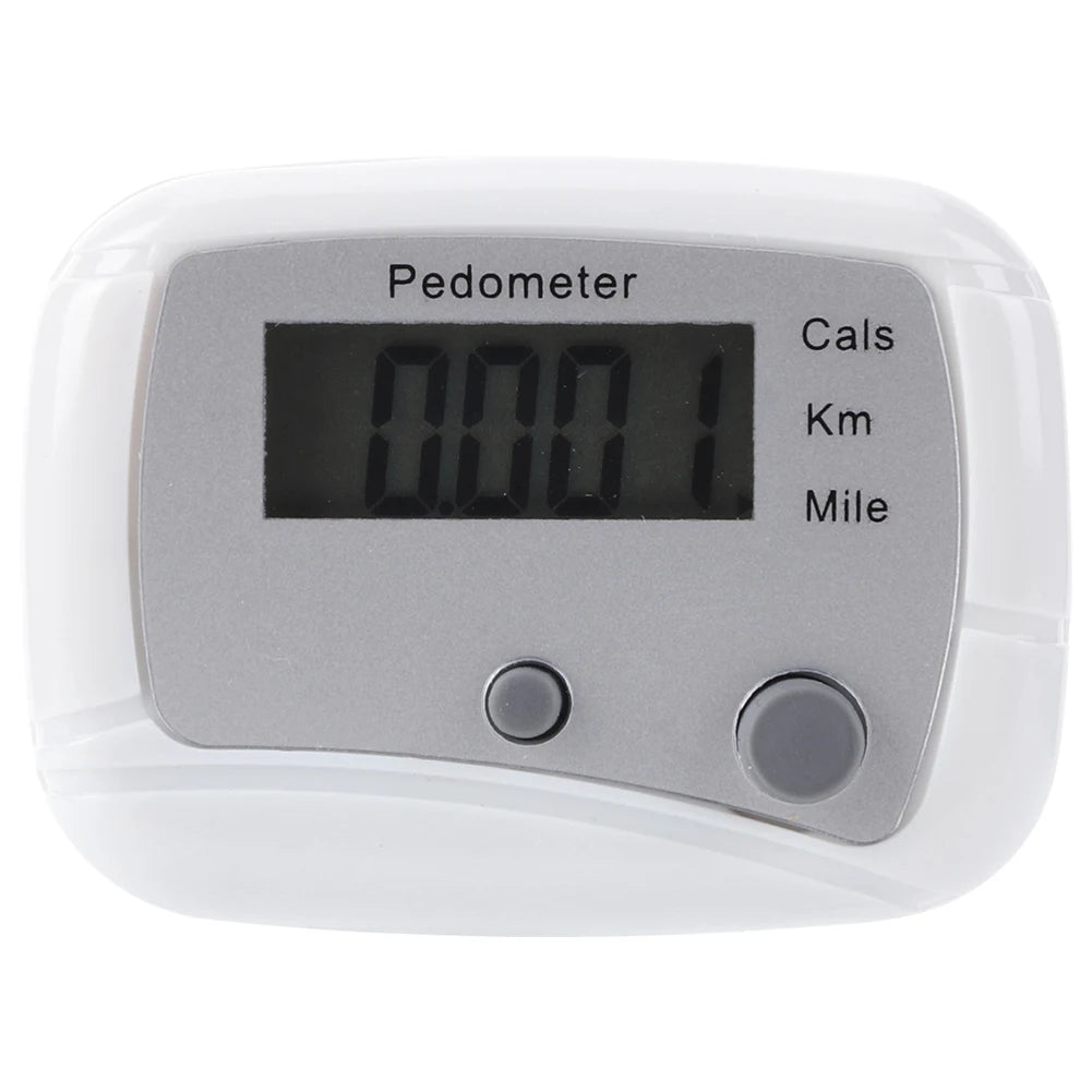 Clip-On Pedometer & Step Counter — Steps, Miles, Calories & More