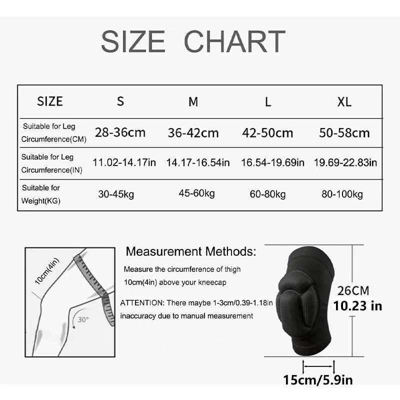 Professional Sports Knee Pads - Thickened Elastic Protection for Basketball, Volleyball & Fitness (1 Pair)