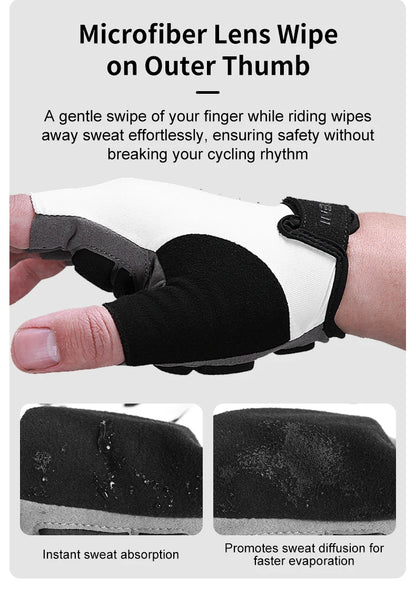 Half-Finger Gel Cycling Gloves - Shockproof Padded Sport Gloves for Men & Women
