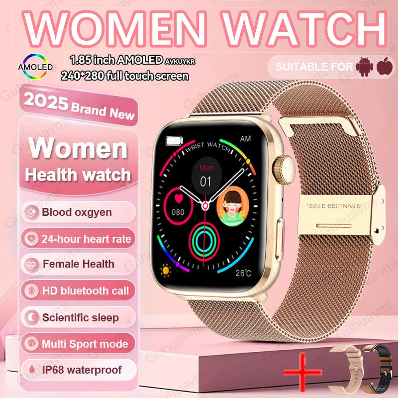 AI Smart Health Watch - HRV+PPG Blood Pressure & Heart Rate Monitor with IP68 Waterproof & NFC
