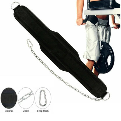 Professional Weighted Dip Belt - Neoprene Training Belt with Heavy-Duty Chain for Pull-ups & Strength Training
