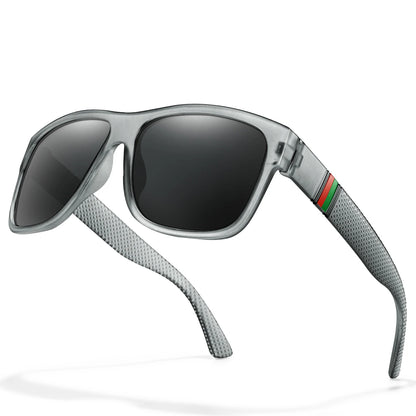 Men's Vintage Large Frame Square Polarized Sunglasses - UV400 Protection for Fishing, Driving, Cycling & Running