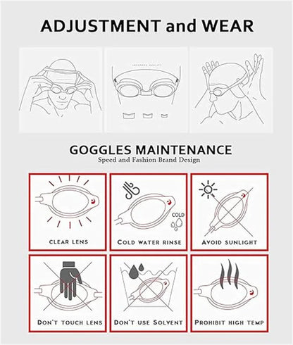Professional HD Anti-Fog Swimming Goggles - Leak-Proof Adjustable Silicone Eyewear for Men & Women