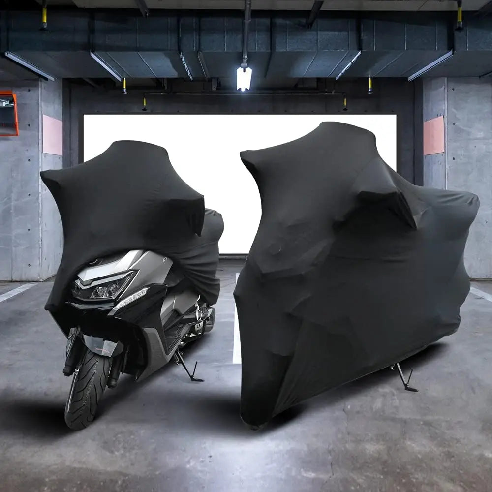 Universal Motorcycle Cover - Elastic Fabric with UV Protection for Indoor & Outdoor Use (M-4XL Sizes)