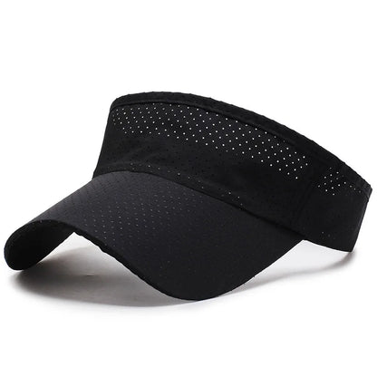 Adjustable UV Protection Visor Cap - Breathable Summer Sun Hat for Men & Women | Solid Color Sports Tennis Running Sunscreen Hat with Empty Top Design