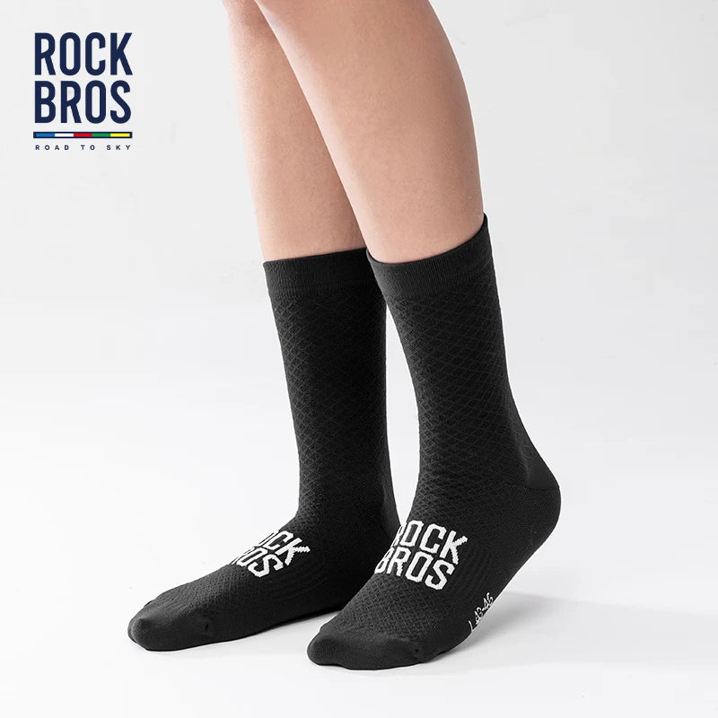 ROCKBROS High-Performance Cycling Socks - Breathable Shock-Absorbing Sport Socks with High Elastic Fabric for Outdoor Biking (1 Pair)