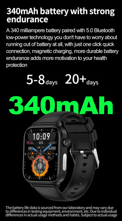 Advanced Health Monitoring Smart Watch - ECG+PPG, Blood Pressure, Heart Rate, 1.96" AMOLED Display, 100+ Sports Modes (Men & Women)