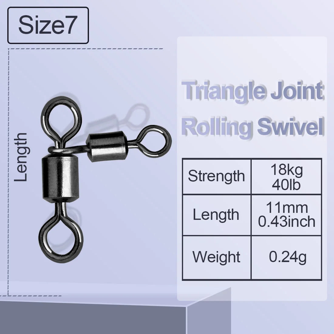 Triangle Joint 3-Way Rolling Swivels - Catfish Fishing Connectors for Bottom Bouncing