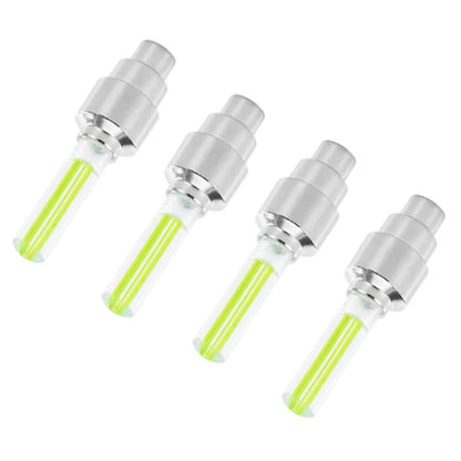 LED Tire Valve Cap Lights - Waterproof Neon Flash Lamp for Car, Motorcycle & Bicycle Wheels (2/4 Pack)