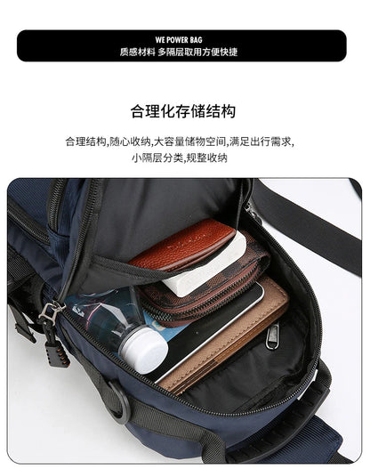 Men's Oxford Chest Pack - Unisex Crossbody Waist Bag with Zipper Pockets