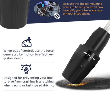 YAMAHA MT-07/FZ-07 Frame Sliders - Crash Protection Pads for MT07 2014-2025, Tracer 700/GT - Motorcycle Falling Protection Accessories