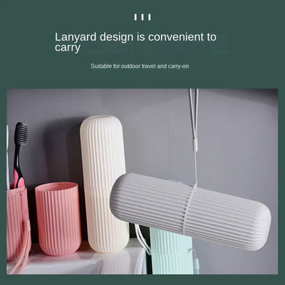 Portable Travel Toothbrush Storage Cup - Compact Bathroom Organizer Case