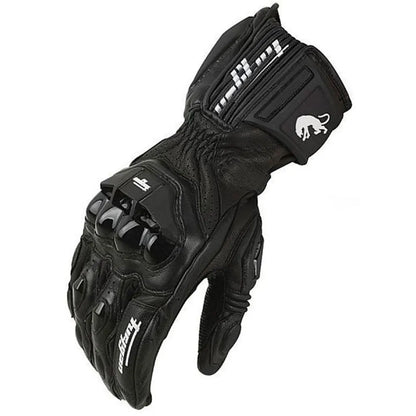 Men's Leather Motorcycle Gloves - Windproof Motocross Riding Gloves with Protective Equipment