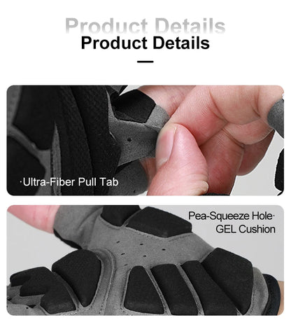 Half-Finger Gel Cycling Gloves - Shockproof Padded Sport Gloves for Men & Women