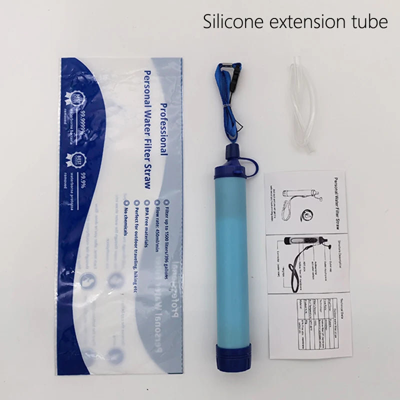 Portable Water Purification Straw - Mini Outdoor Filter for Camping, Hiking & Emergency Survival Supplies