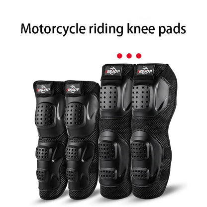 Motorcycle Knee and Elbow Pads - 4-Piece Breathable Racing Protection Set for Off-Road and Outdoor Sports