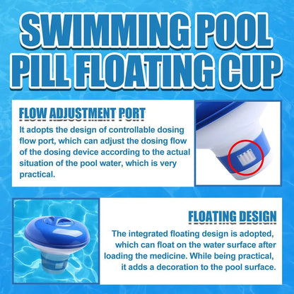 Automatic Pool Water Purifier - Floating Chlorine Dispenser for Swimming Pool Disinfection and Sterilization