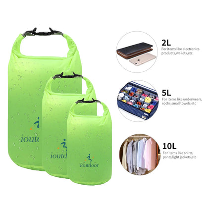 Waterproof Dry Bag 10L - Lightweight Combo Wet/Dry Bag for Kayaking Swimming Fishing Rafting - 210T Polyester