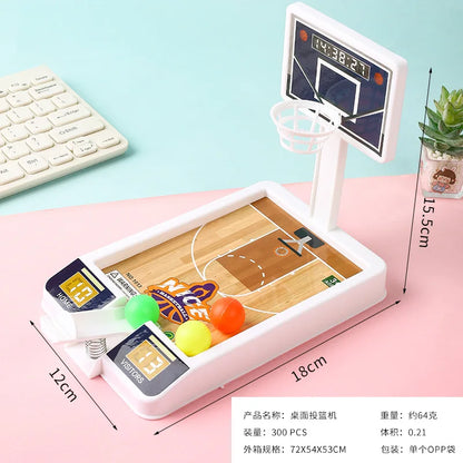 Mini Basketball Shooting Game - Desktop Basketball Hoop Toy for Kids & Family (Indoor Educational Game, 18x12cm)