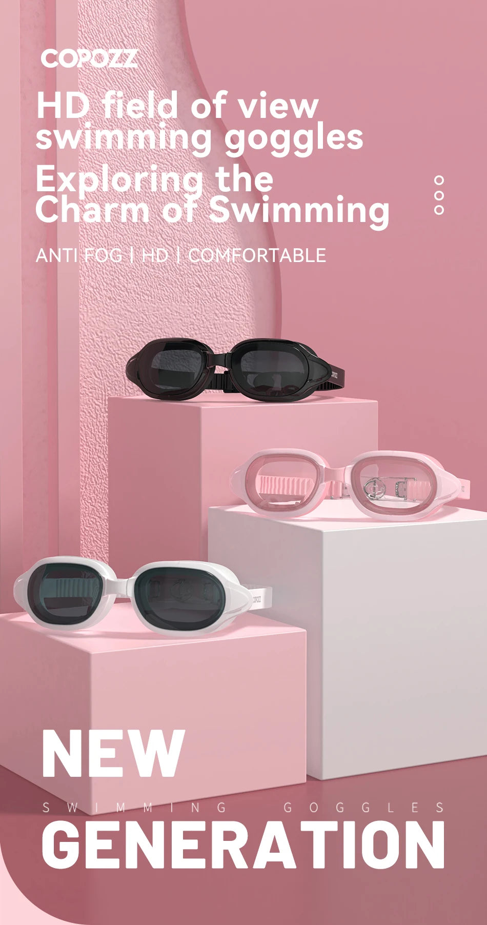 Prescription Swimming Goggles with Anti-Fog UV Protection - Myopia Diopter Swim Eyewear