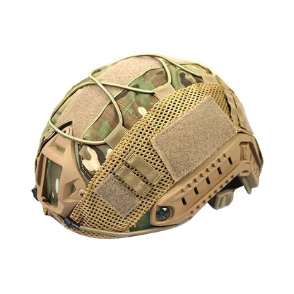 BOOIU Tactical Helmet Cover - Camo Cloth with Velcro for Airsoft Fast Helmets | Military CS Hunting Gear (Cover Only, Helmet Not Included)