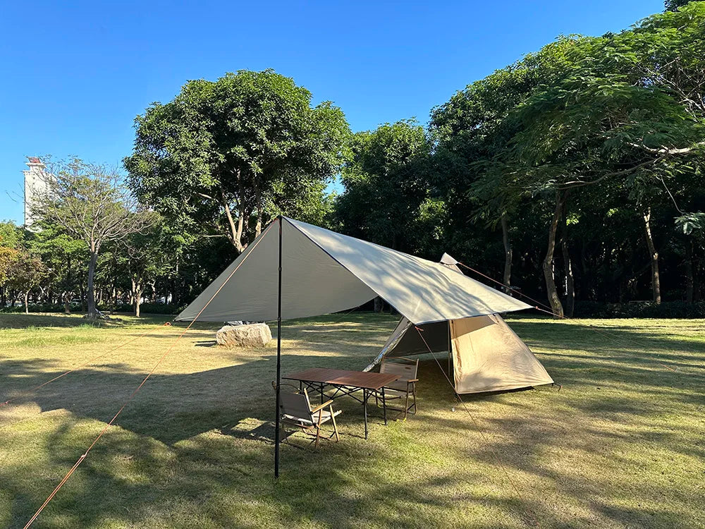 Waterproof Camping Tarp - 3500mm PU Coated 190T Polyester Sun Shelter with UV Protection - Multiple Sizes Available