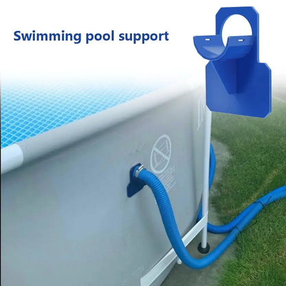 Swimming Pool Hose Support Bracket Set (1-2 Pieces) - Universal Pipe Holder for Intex Above Ground Pools with Tie Clamp Mount - Compatible with 30-38mm Hose Outlets