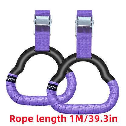 Kids Gymnastics Rings - Non-Slip Adjustable Straps, Pull-Up Workout & Swing Fitness Equipment