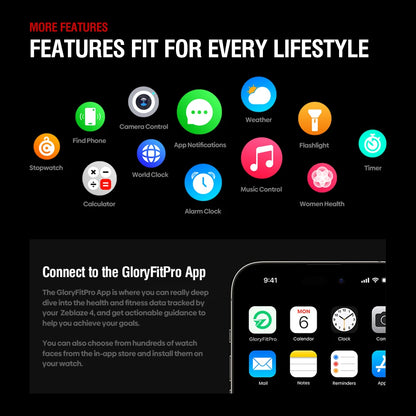 Zeblaze Stratos 4 GPS Smartwatch - 1.43'' AMOLED Screen with Compass, Barometric Altimeter, Flashlight & Voice Calling