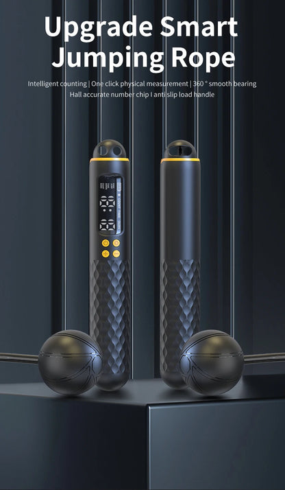 USB Rechargeable Smart Jump Rope - Digital Wireless Calorie Counter with Adjustable Length