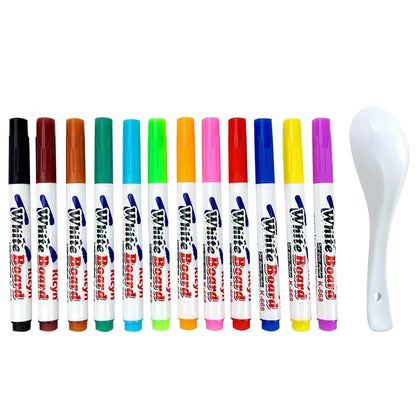 Magical Ink Pens With Spoon - Water Floating Pen Set For Kids
