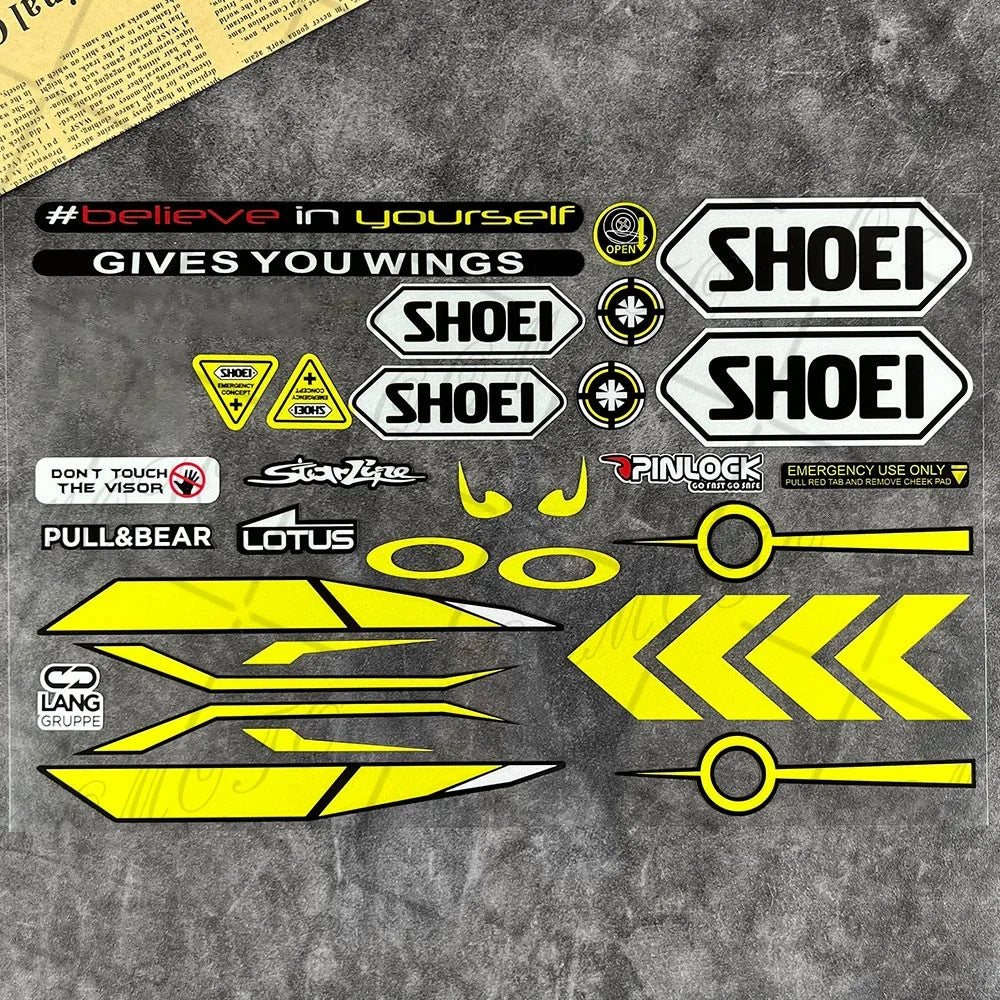 Reflective Motorcycle Helmet Visor Sticker - Waterproof Racing Decals for SHOEI, HJC, KYT Helmets