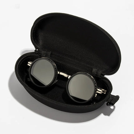 ND9 Adjustable Dimming Polarized Round Sunglasses - UV400 Protection Retro Punk Outdoor Eyewear for Men & Women Fishing