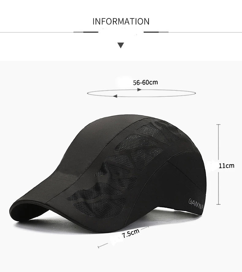 Quick-Dry Baseball Cap - Breathable Sun Protection Hat for Men & Women - Outdoor Performance