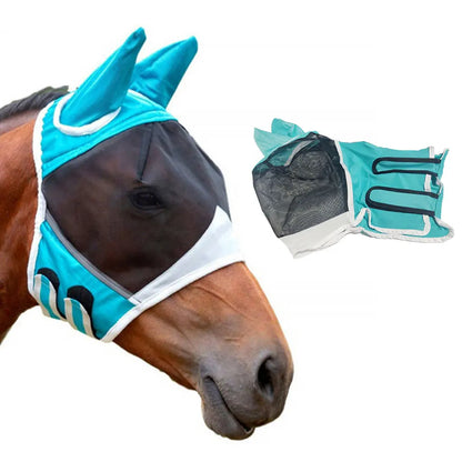 Blue Small Horse Fly Mask - Professional Grade Breathable & Adjustable Protection