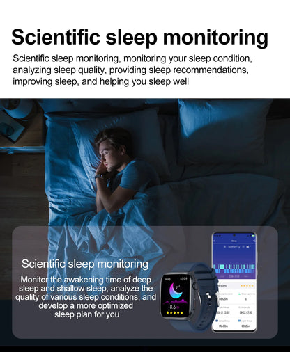 AI Smart Health Watch - HRV+PPG Blood Pressure & Heart Rate Monitor with IP68 Waterproof & NFC