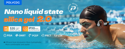 Waterproof Bone Conduction Swimming Headset - Bluetooth 5.3 Wireless Earphones with 32GB Storage, IPX8 Rating & Microphone for Exercise and Fitness